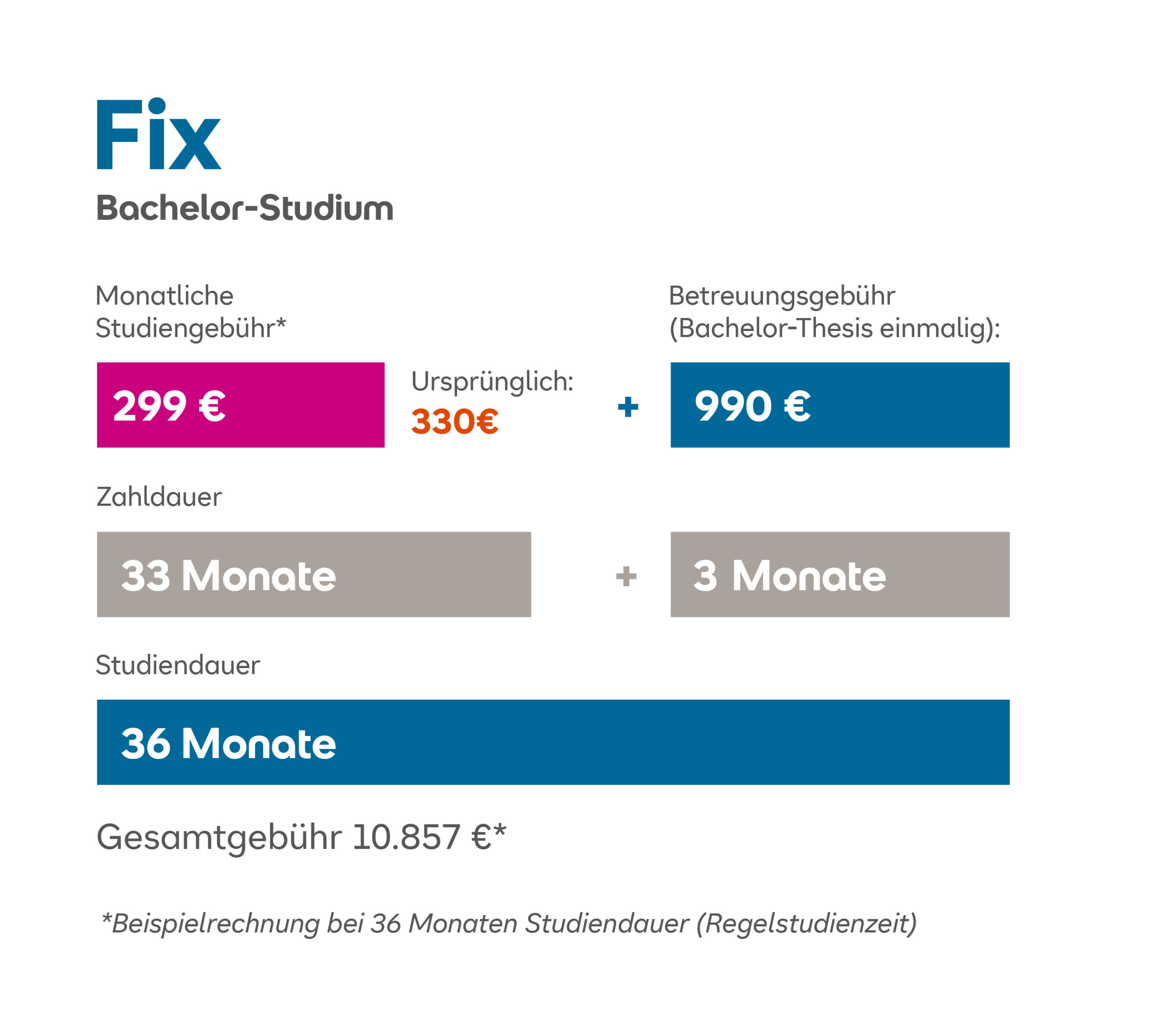 Fix Preise Bachelor 36 Monate