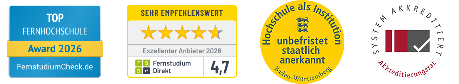 Siegel und Auszeichnungen der SRH Fernhochschule
